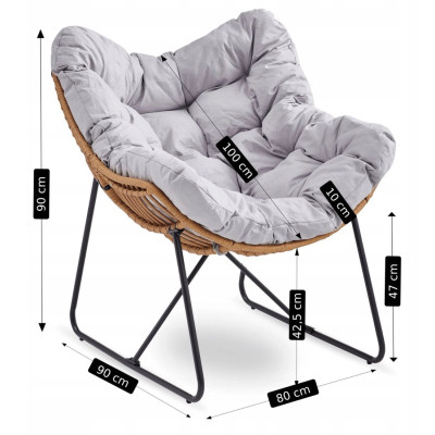 Садовий стілець Mebel Elit FIN Сірий Садовий стілець Mebel Elit FIN Сірий