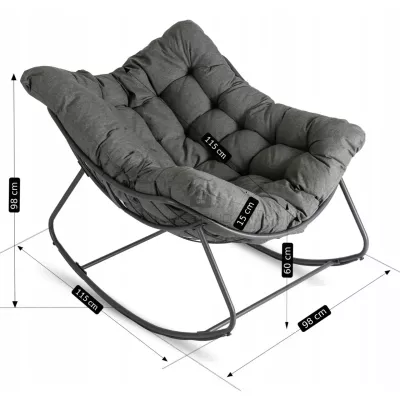 Садове крісло-гойдалка MEBEL ELITE LAREDO Сірий