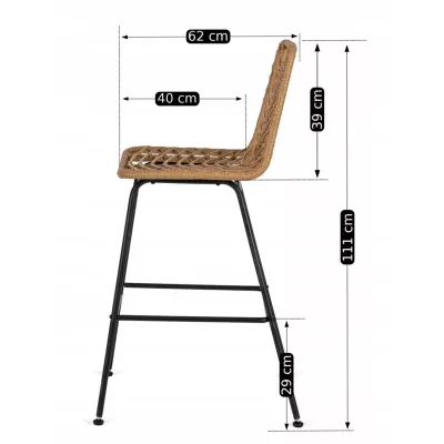 Барний стілець MEBEL ELITE JERRY Ротанг Бохо