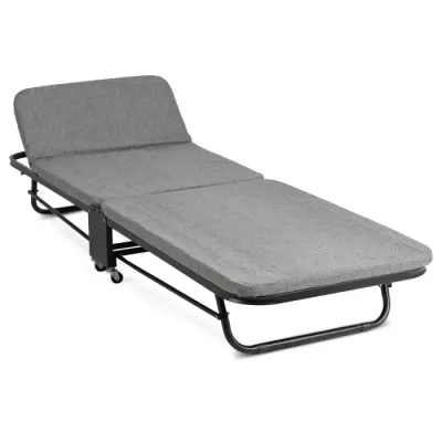 Лежак розкладний MEBEL ELITE CASSINI 185х65 см Сірий Лежак розкладний MEBEL ELITE CASSINI 185х65 см Сірий