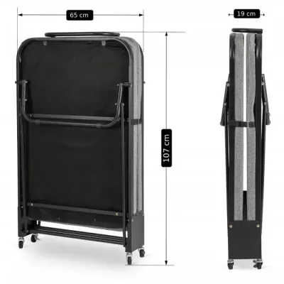 Лежак розкладний MEBEL ELITE CASSINI 185х65 см Сірий Лежак розкладний MEBEL ELITE CASSINI 185х65 см Сірий