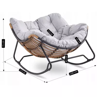 Садове крісло-гойдалка MEBEL ELITE ELTON Сірий Садове крісло-гойдалка MEBEL ELITE ELTON Сірий