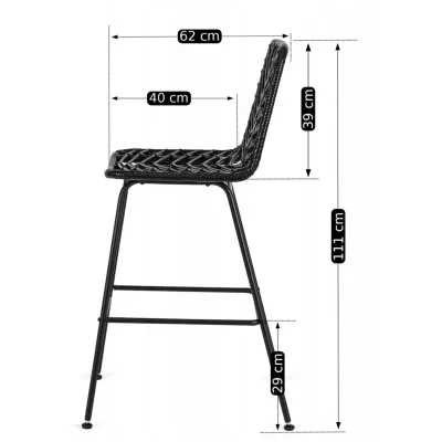 Барний стілець MEBEL ELITE JERRY Чорний Бохо Барний стілець MEBEL ELITE JERRY Чорний Бохо