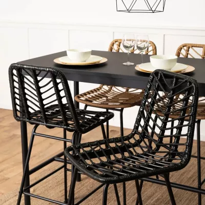 Барний стілець MEBEL ELITE JERRY Чорний Бохо Барний стілець MEBEL ELITE JERRY Чорний Бохо